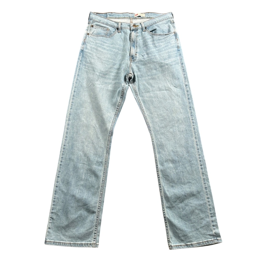 Wrangler Relaxed Bootcut Jeans Mens 34x33 (Tag 34x34) Light Wash Denim Cowboy